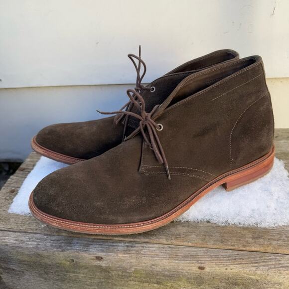 Trask Suede Leather Chukka Dress Shoes Olive Brown Style 30-1836 Size 13M main image 4